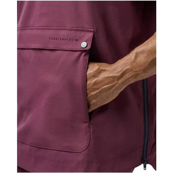 TRAVIS MATHEW Men's Sport Mode Hoodie Size L In Mauve Wine - Picture 3 of 14